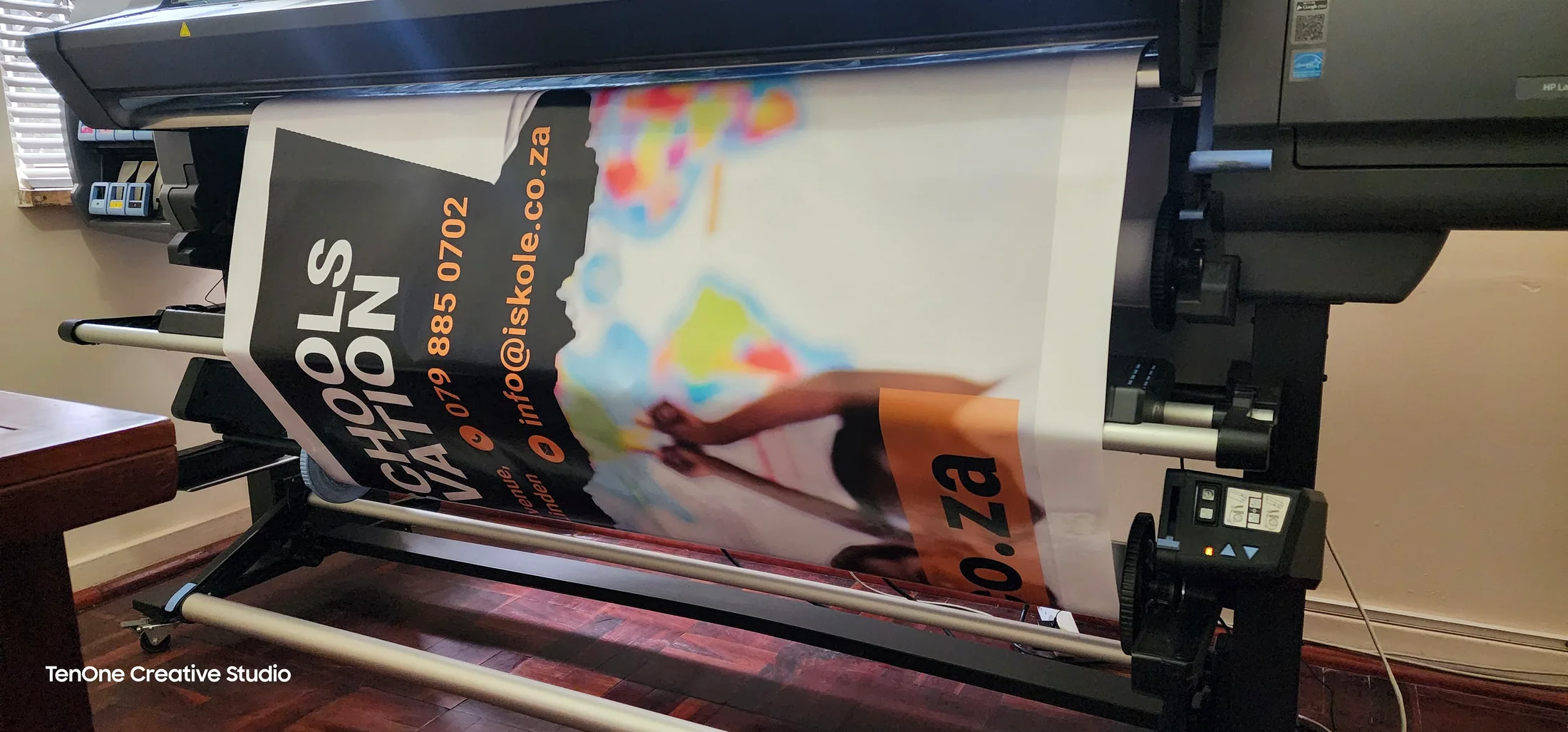 Large-format print and signage production in progress